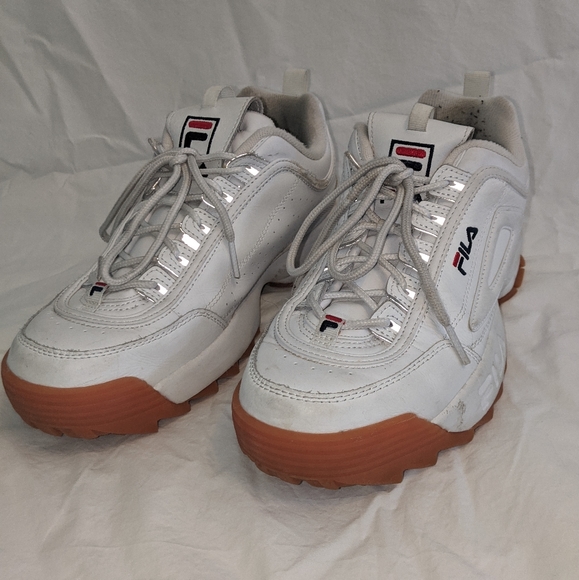 Disruptor 2 Fila White Chunky Tennis Shoes - Picture 1 of 6